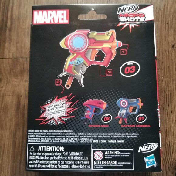 Marvel NERF Micro Shots Blaster & Darts (Iron Man) - Picture 2 of 3